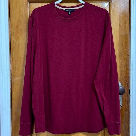 Banana Republic Maroon L/S Slub Tee T-Shirt Men’s XXL Tall - Picture 1 of 6